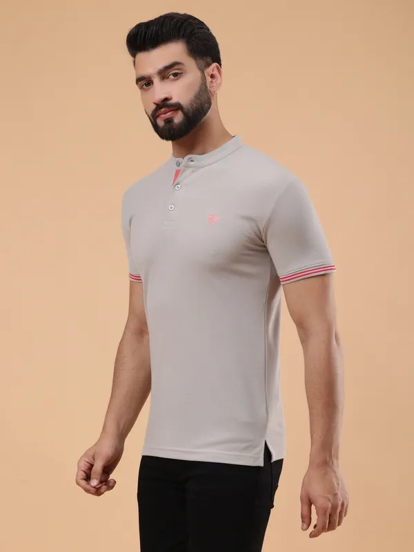 We_Perfect_Printed_Men_Polo_Neck_Grey_T-Shirt