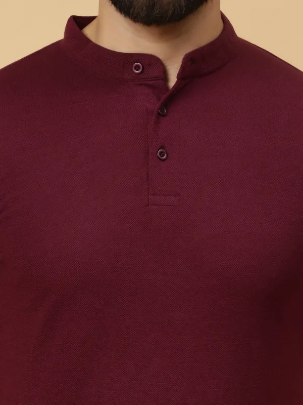 We_Perfect_Printed_Men_Polo_Neck_Maroon_T-Shirt