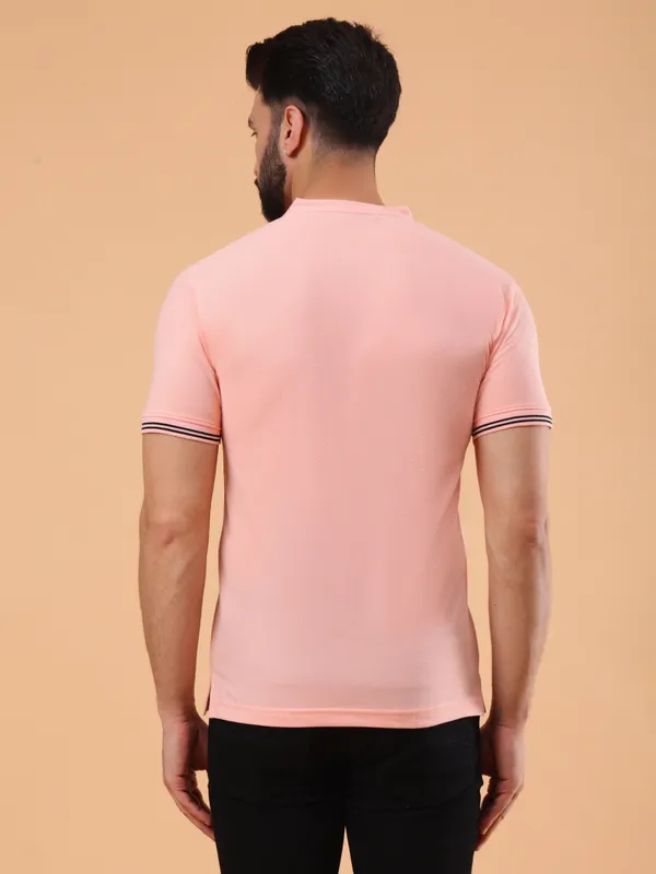 We_Perfect_Printed_Men_Polo_Neck_Orange_T-Shirt