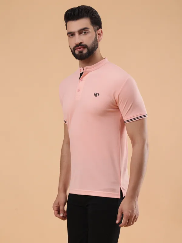We_Perfect_Printed_Men_Polo_Neck_Orange_T-Shirt