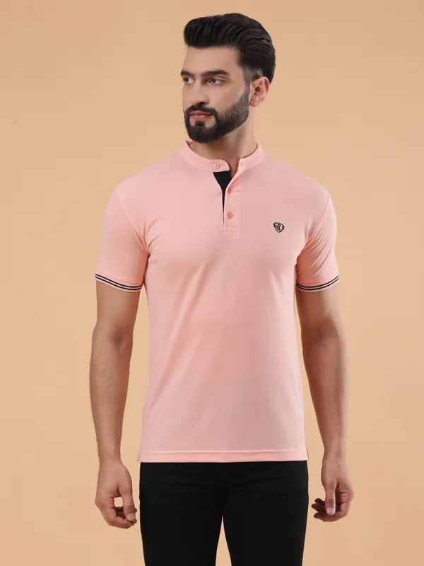 We_Perfect_Printed_Men_Polo_Neck_Orange_T-Shirt