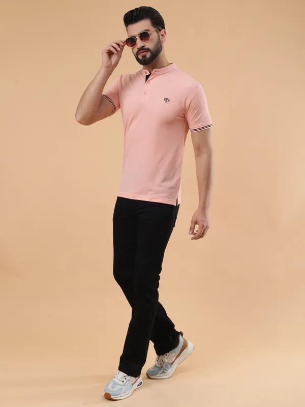 We_Perfect_Printed_Men_Polo_Neck_Orange_T-Shirt