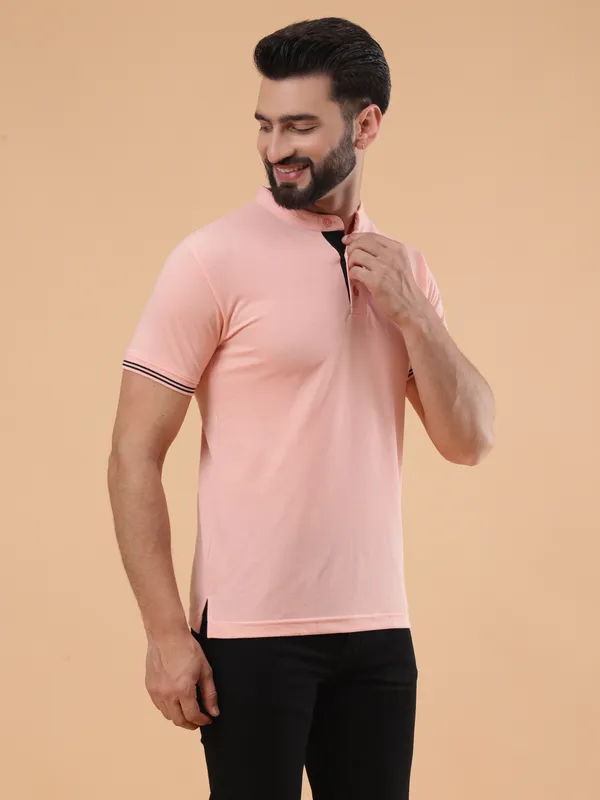 We_Perfect_Printed_Men_Polo_Neck_Orange_T-Shirt