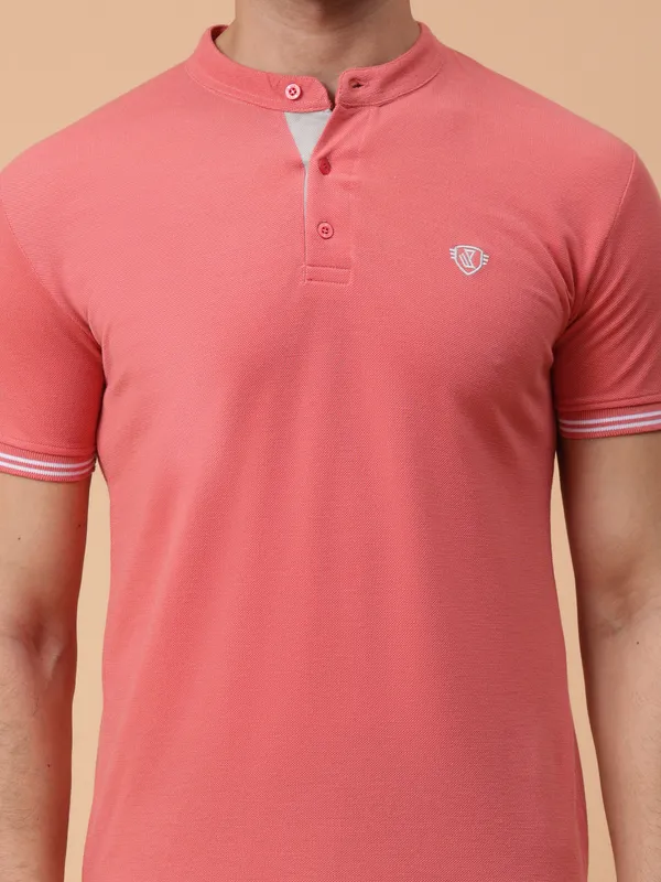 We_Perfect_Printed_Men_Polo_Neck_Pink_T-Shirt