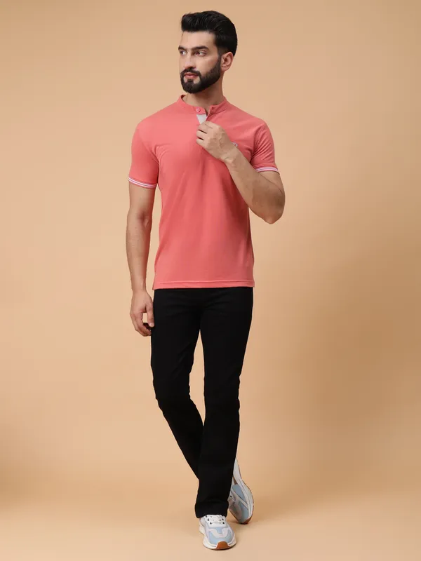 We_Perfect_Printed_Men_Polo_Neck_Pink_T-Shirt