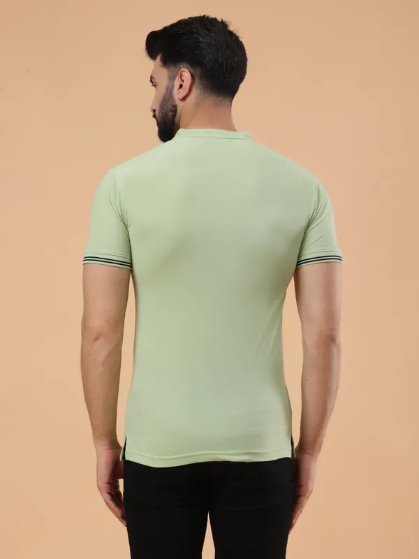 We_Perfect_Printed_Men_Polo_Neck_Light_Green_T-Shirt