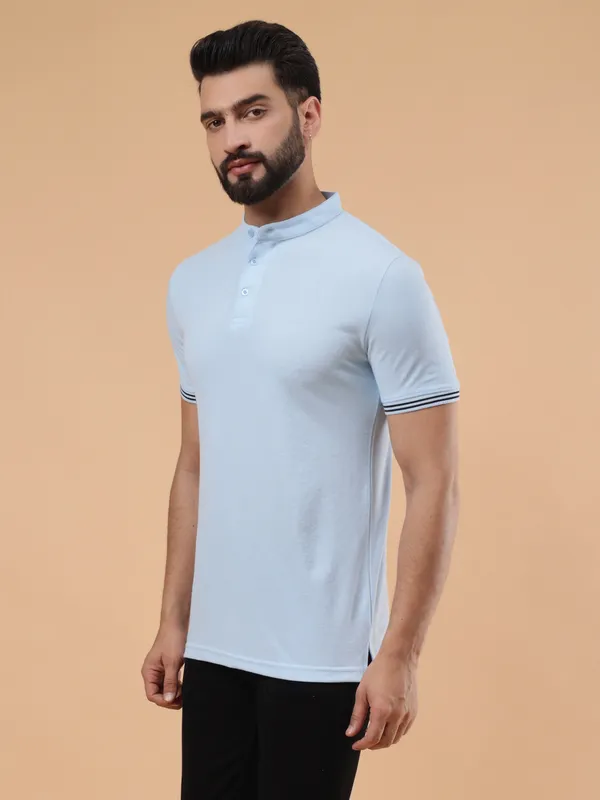 We_Perfect_Printed_Men_Polo_Neck_Light_Blue_T-Shirt