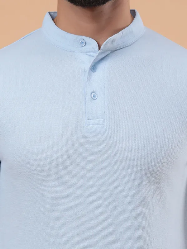 We_Perfect_Printed_Men_Polo_Neck_Light_Blue_T-Shirt