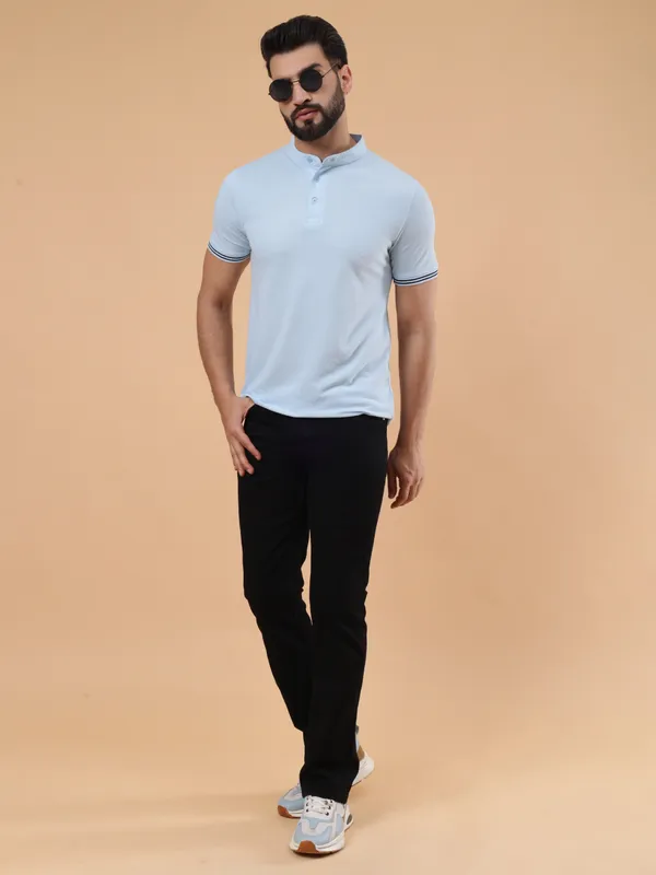 We_Perfect_Printed_Men_Polo_Neck_Light_Blue_T-Shirt