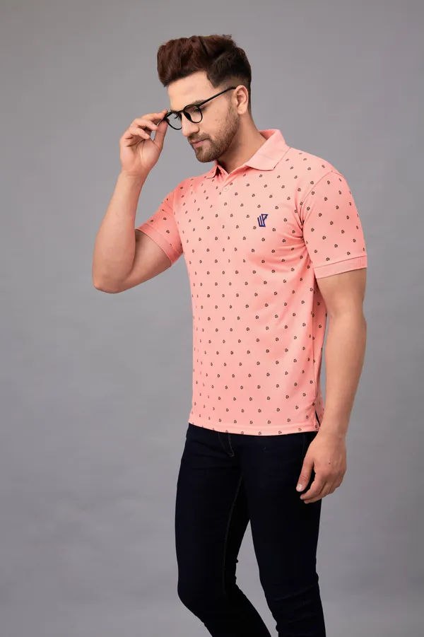 Printed_Men_Polo_Neck_Pink_T-Shirt