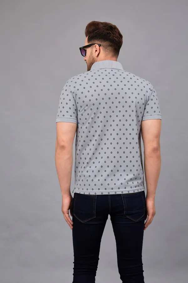 Printed_Men_Polo_Neck_Grey_T-Shirt