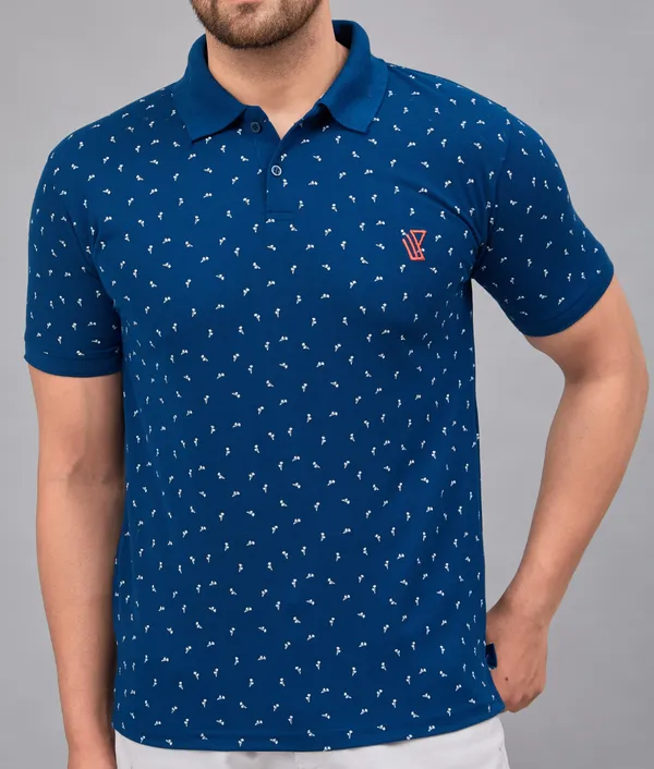 Printed_Men_Polo_Neck_Blue_T-Shirt