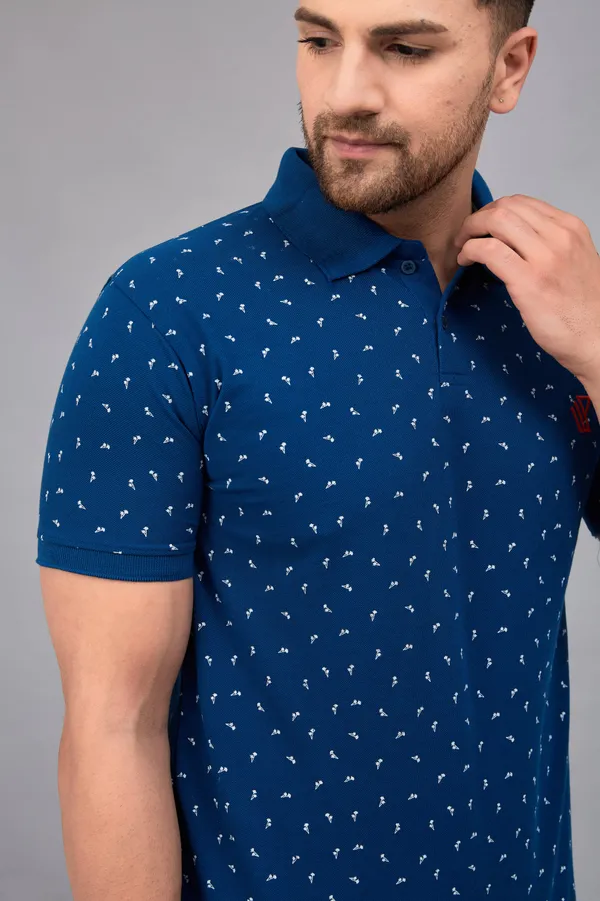 Printed_Men_Polo_Neck_Blue_T-Shirt