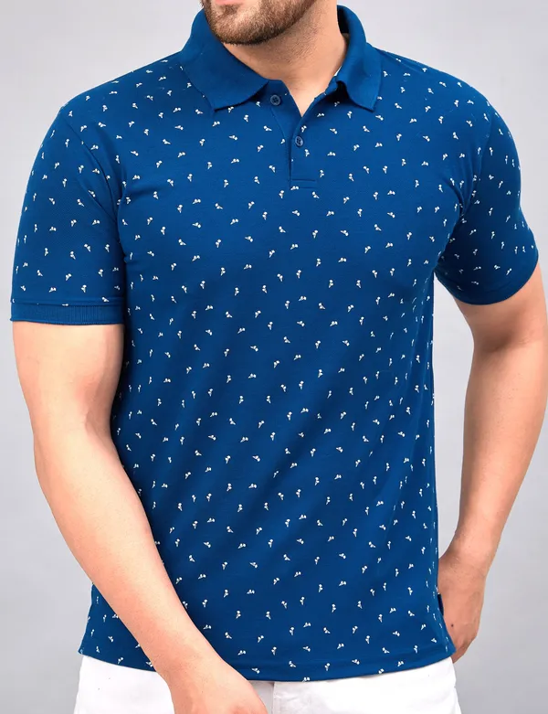 Printed_Men_Polo_Neck_Navy_Blue_T-Shirt