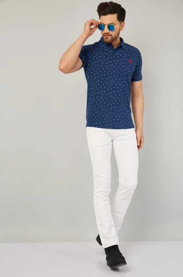 Printed_Men_Polo_Neck_Navy_Blue_T-Shirt