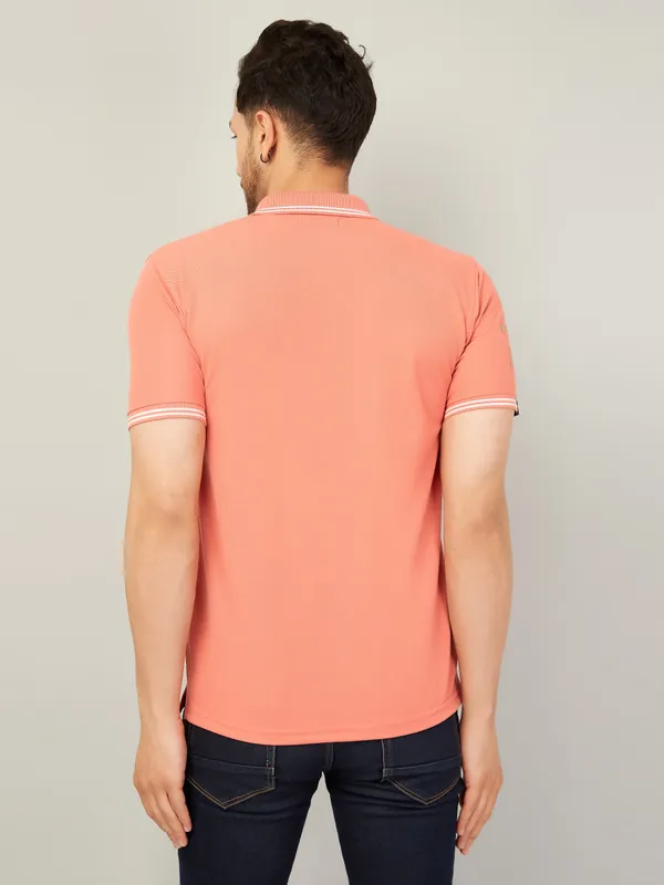 We_Perfect_Solid_Men_Polo_Neck_Pink_T-Shirt