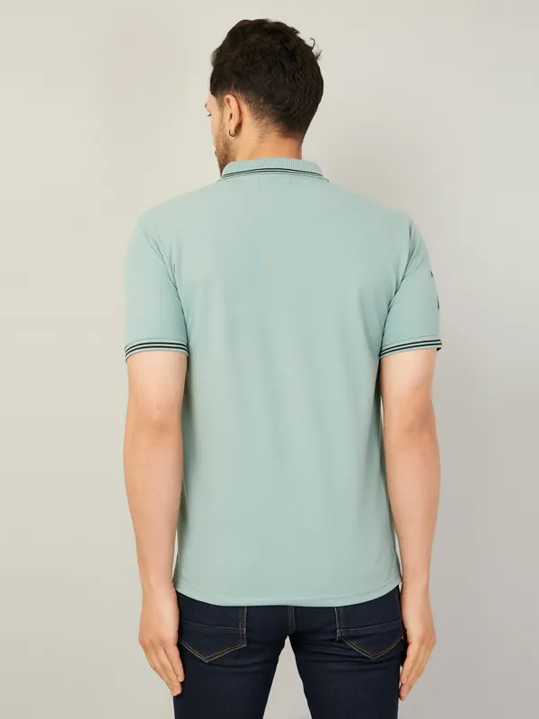 We_Perfect_Solid_Men_Polo_Neck_Green_T-Shirt