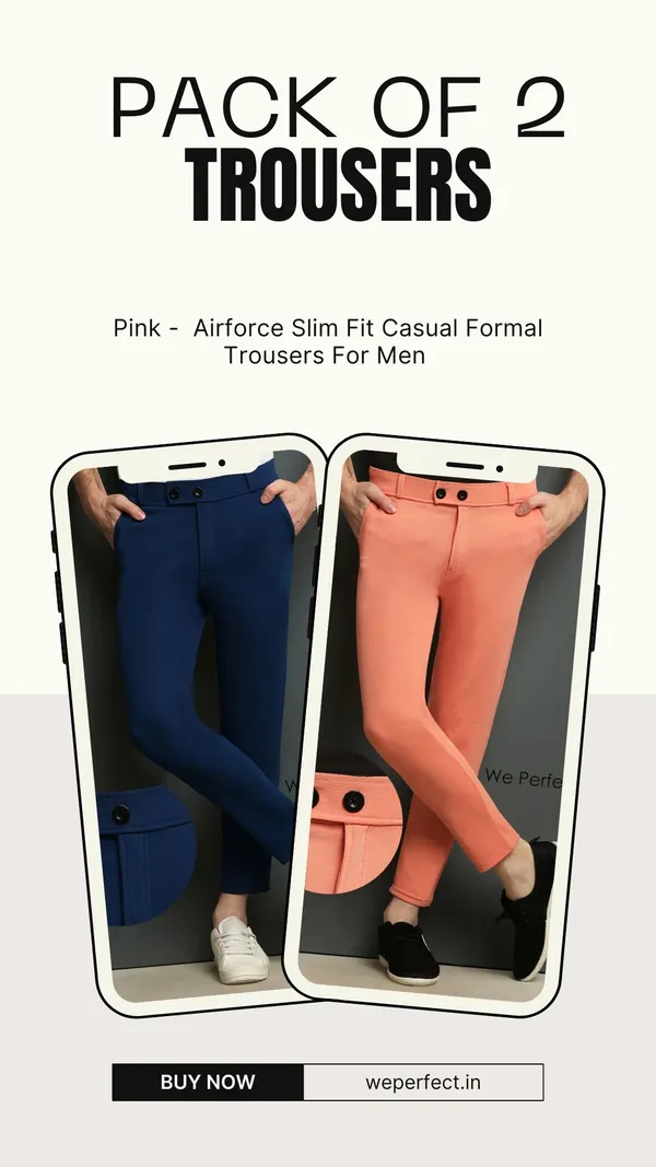Pink-Airforce_Slim_Fit_Casual_Formal_Trousers_For_Men_(Pack_Of_2)