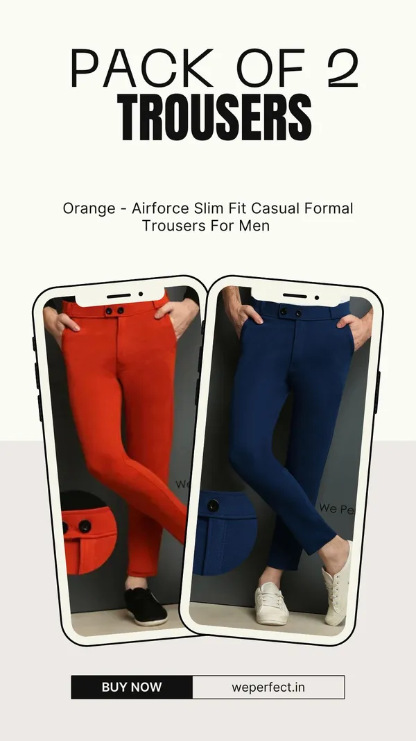 Orange-Airforce_Slim_Fit_Casual_Formal_Trousers_For_Men_(Pack_Of_2)