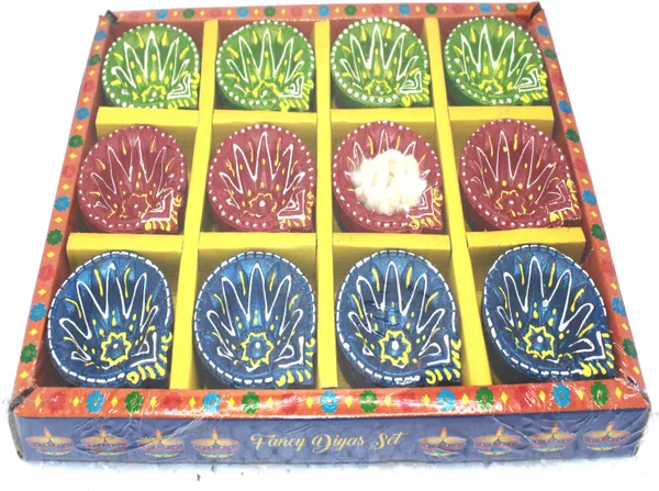 Pack_Of_12_Multicolor_Earthenware_&_Terracotta_Diya_Set