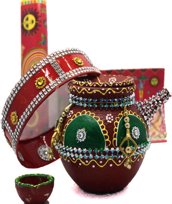 Pack_Of_5_Multicolor_Earthenware_Pooja_Thali_Set