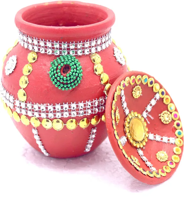 Pack_Of_10_Multicolor_Earthenware_Pooja_Thali_Set_|_(30_cm)