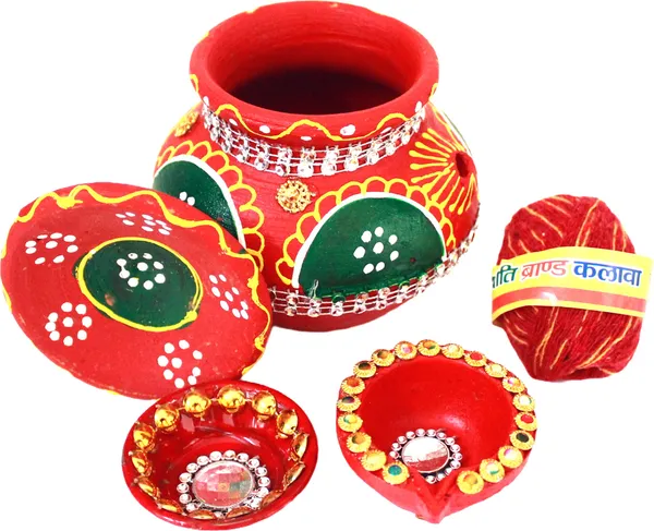 Pack_Of_4_Multicolor_Earthenware_Pooja_Thali_Set