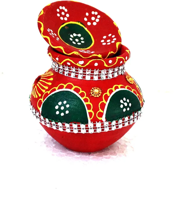 Pack_Of_4_Multicolor_Earthenware_Pooja_Thali_Set
