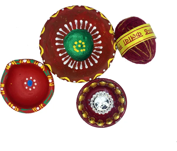 Pack_Of_4_Maroon_Earthenware_Pooja_Thali_Set