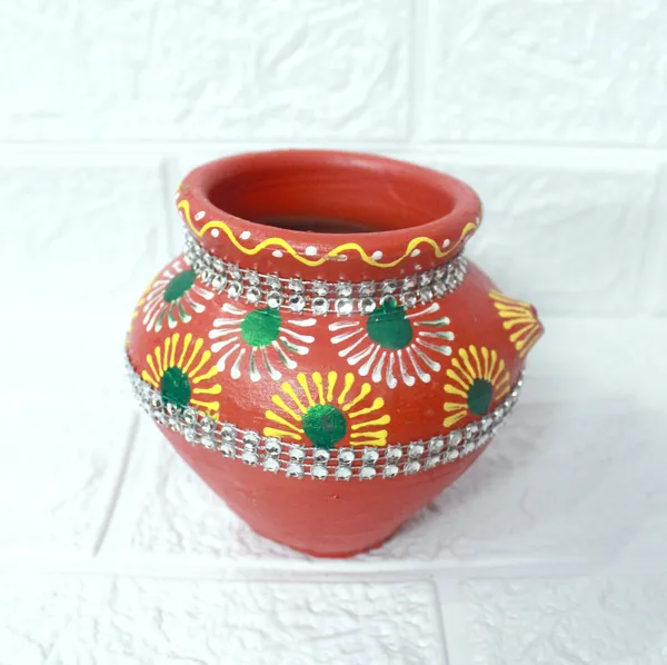 Pack_Of_4_Orange_Earthenware_Pooja_Thali_Set