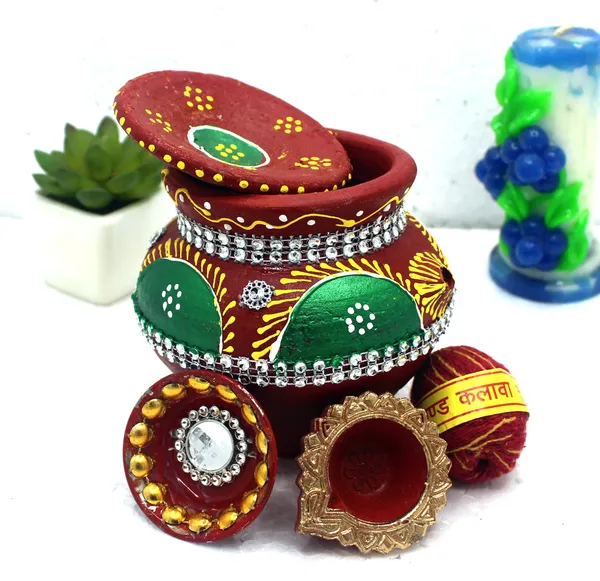Pack_Of_4_Red_Earthenware_Pooja_Thali_Set