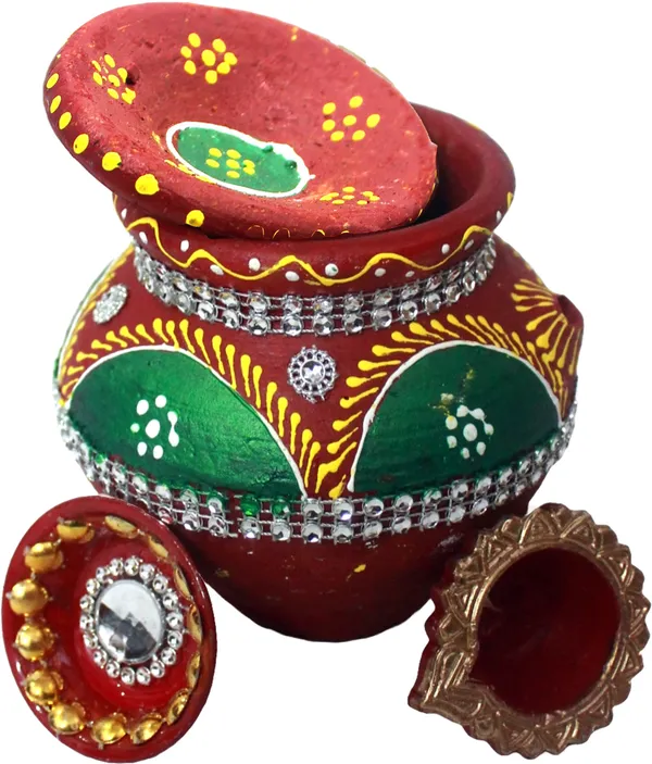 Pack_Of_4_Red_Earthenware_Pooja_Thali_Set