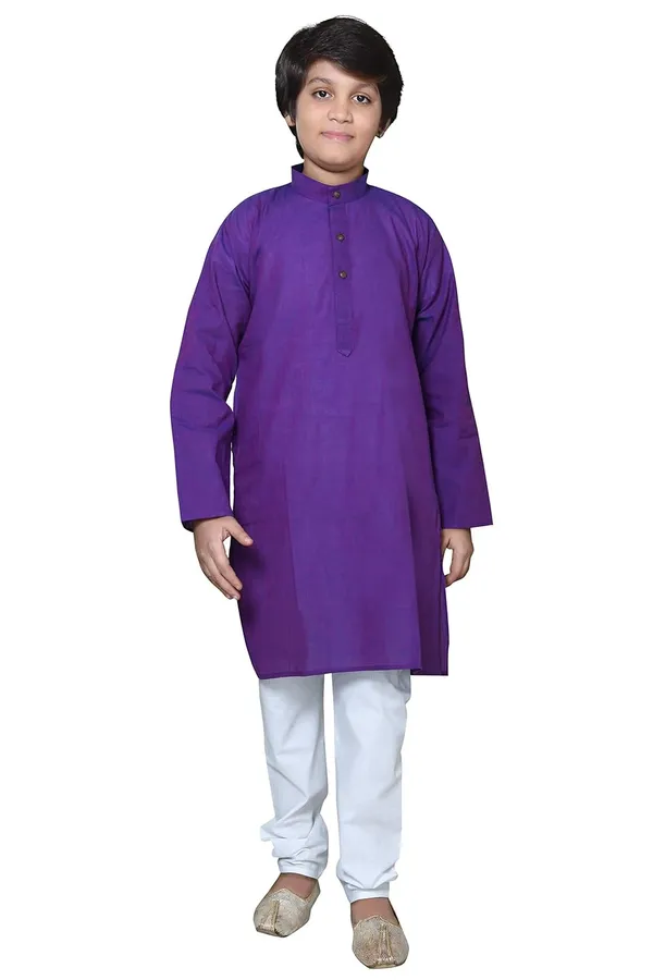 Purple_Ethnic_Wear_Cotton_Kurta_Pyjama_Set_For_Boys
