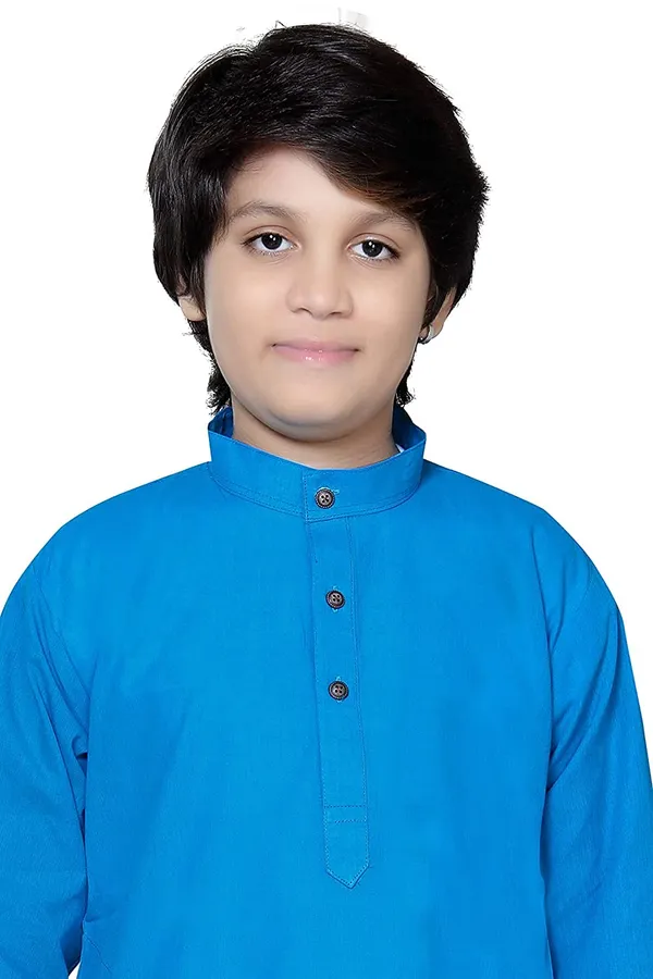 Blue_Ethnic_Wear_Cotton_Kurta_Pyjama_Set_For_Boys