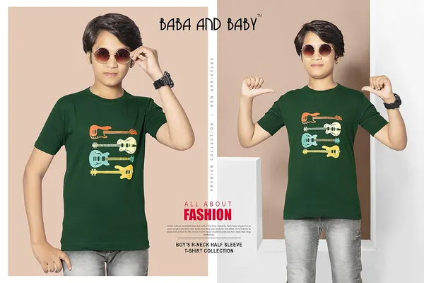 Green_Half_Sleeves_Round_Neck_Cotton_Printed_T-Shirt_For_Boys