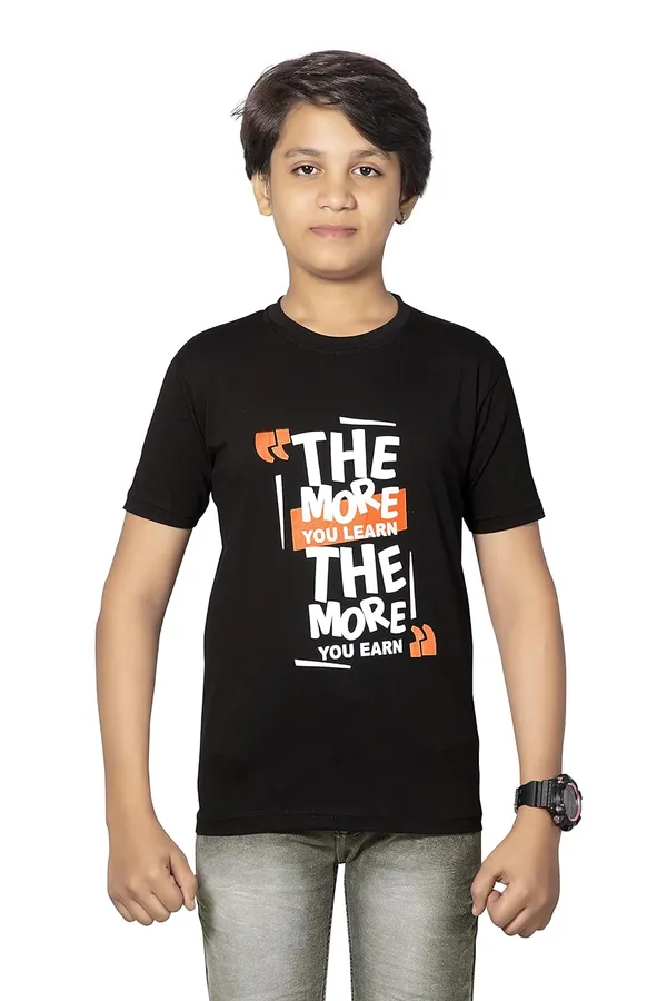 Black_Half_Sleeves_Round_Neck_Cotton_Printed_T-Shirt_For_Boys