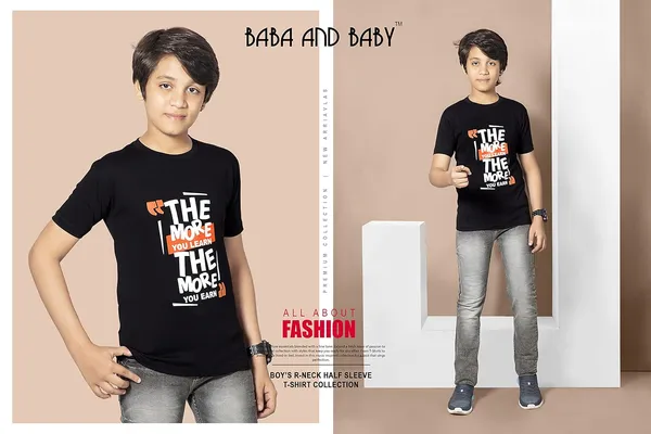 Black_Half_Sleeves_Round_Neck_Cotton_Printed_T-Shirt_For_Boys