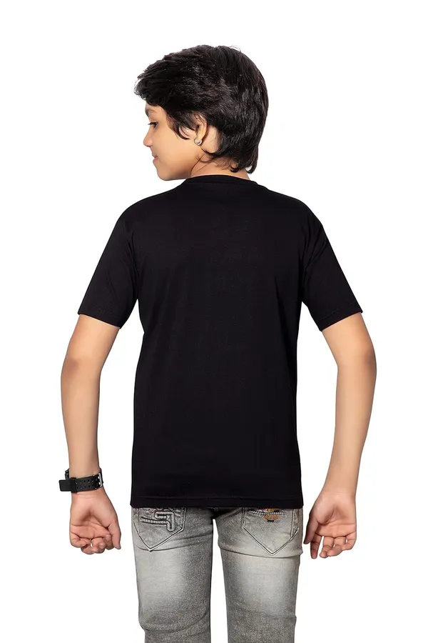 Black_Half_Sleeves_Round_Neck_Cotton_Printed_T-Shirt_For_Boys