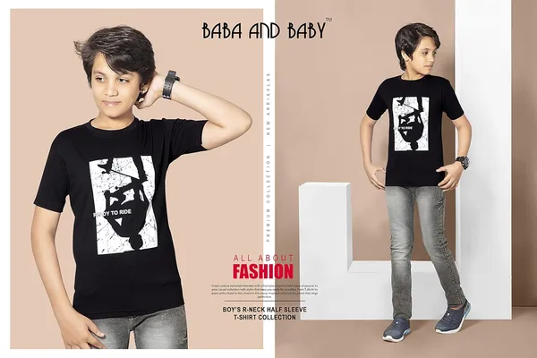 Black_Half_Sleeves_Round_Neck_Cotton_Printed_T-Shirt_For_Boys