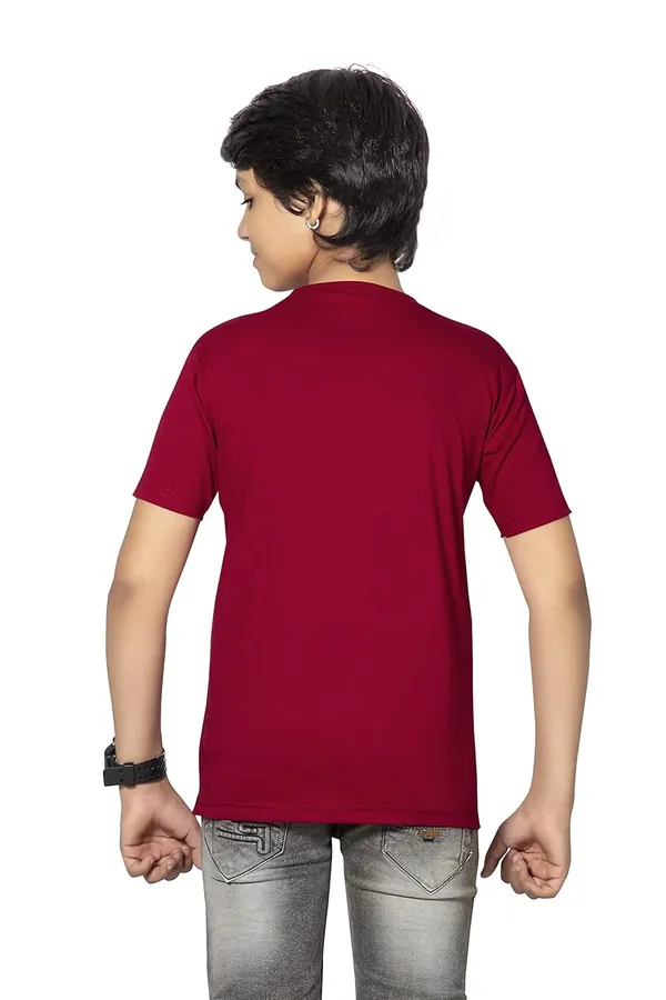Maroon_Half_Sleeves_Round_Neck_Cotton_Printed_T-Shirt_For_Boys