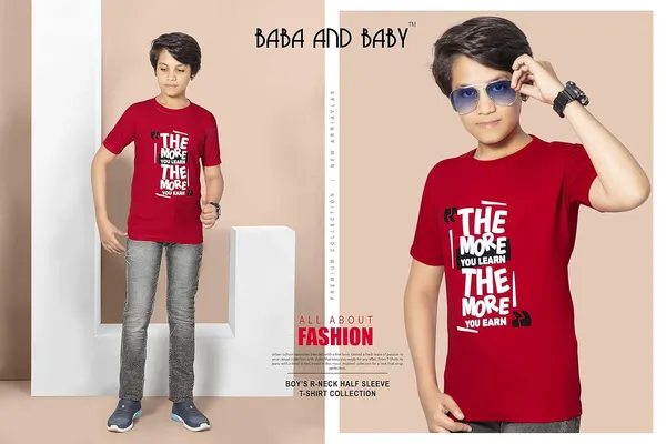 Red_Half_Sleeves_Round_Neck_Cotton_Printed_T-Shirt_For_Boys