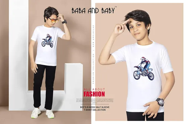 White_Half_Sleeves_Round_Neck_Cotton_Printed_T-Shirt_For_Boys