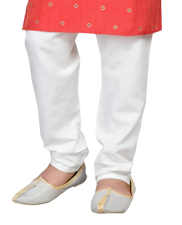 Red_Orange_Kids_Cotton_Silk_Blend_Boys_Kurta_Pyjama_Set
