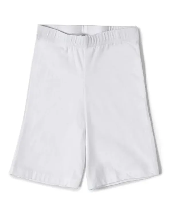 White_Girls_Solid_Cotton_Elastane_Stretch_Cycling_Shorts_With_Ultrasoft_Waistband_-_Pack_Of_2