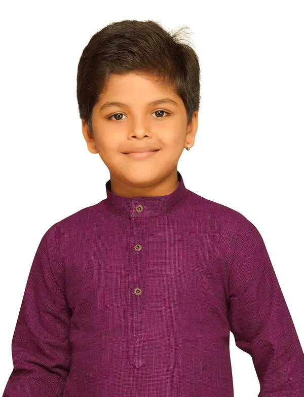 Magenta_Boys_Cotton_Kurta_Pyjama_Set