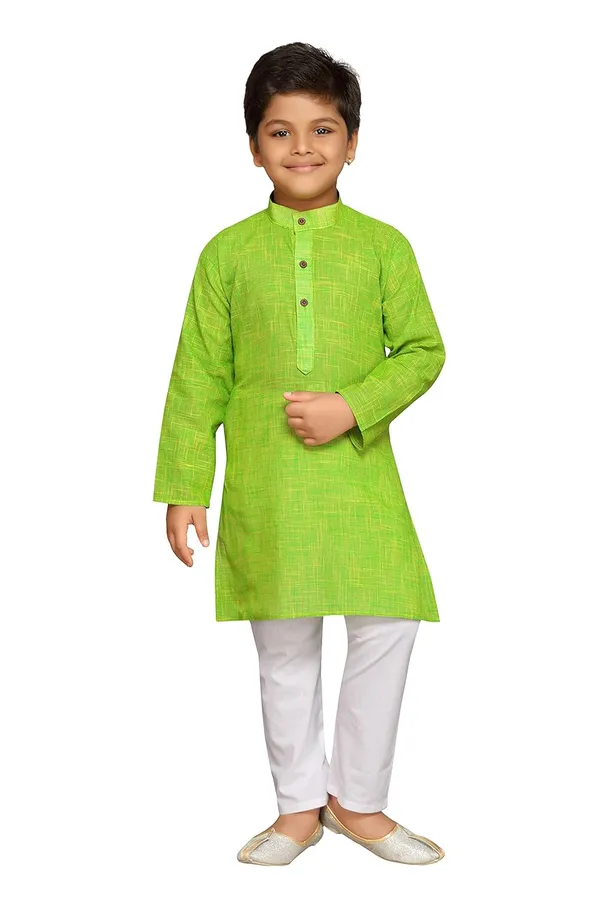 Parrot_Green_Boys_Cotton_Kurta_Pyjama_Set