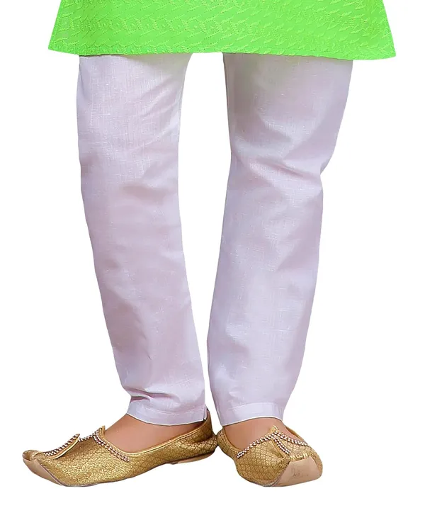 Parrot_Green_Ethnic_Wear_Cotton_Kurta_Pyjama_Set_For_Boys