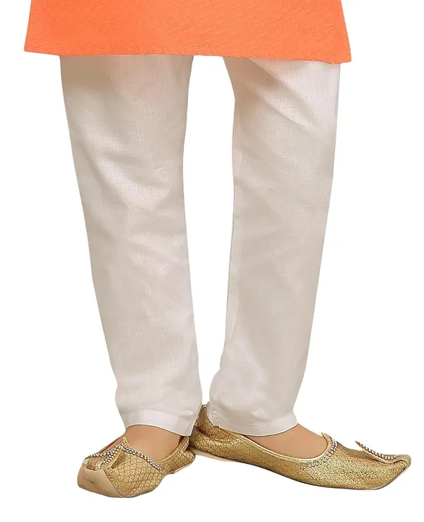 Peach_Ethnic_Wear_Cotton_Kurta_Pyjama_Set_For_Boys