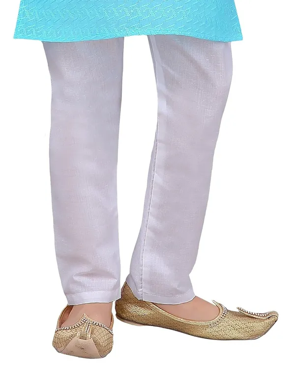 Sky_Blue_Ethnic_Wear_Cotton_Kurta_Pyjama_Set_For_Boys