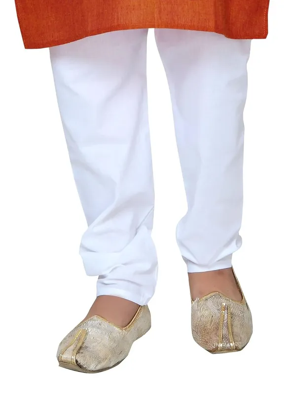 Orange_Ethnic_Wear_Cotton_Kurta_Pyjama_Set_For_Boys